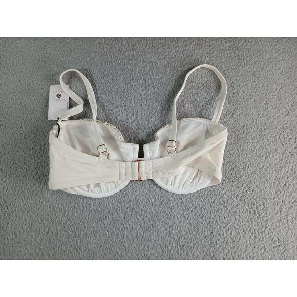 Shade & Shore Swimwear Womens 36DD White Bikini Top Underwire Padded Lace NWT - Picture 6 of 8
